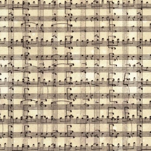 Tessuto musicale, Timeless Treasures, Tessuto per spartiti musicali, Note musicali color crema, Tessuto 100% cotone tagliato su misura