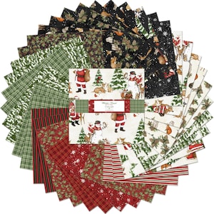 Christmas Fabrics, Wilmington Prints - Winter Forest - 10 Karat Crystals Layer Cake, 10&quot; Squares