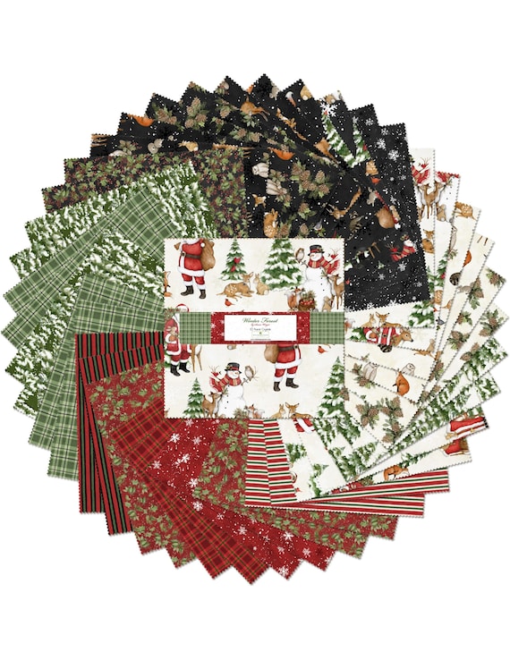 4 Napperons / Panneaux De Tissu Holiday Meadow (cerfs) - 100% Coton - Wilmington Prints - Neuf