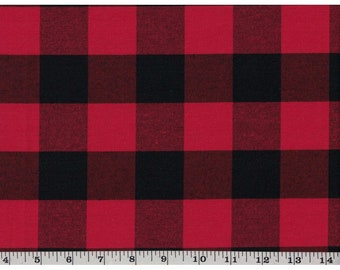 BUFFALO Red and Black CHECK Upholstery Canvas, Home Decor Fabric