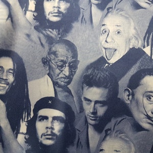 Polyester Spandex-tyg: Albert Einstein, Bob Marley-tryck - 4-vägs stretch bild 1