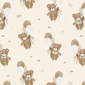 Teddybär Baumwollflanell Stoff: Creme Kindergarten Quilt Material