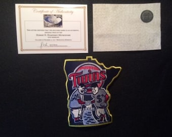 Minnesota Twins Patch & Piece of Metrodome Roof- Own a Piece of Minnesota Twins History- Great Gift!