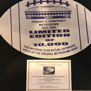 Minnesota Vikings Game Used Metrodome Football Shape- Actual piece of historic Metrodome Roof!