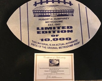 Minnesota Vikings Game Used Metrodome Football Shape- Actual piece of historic Metrodome Roof!