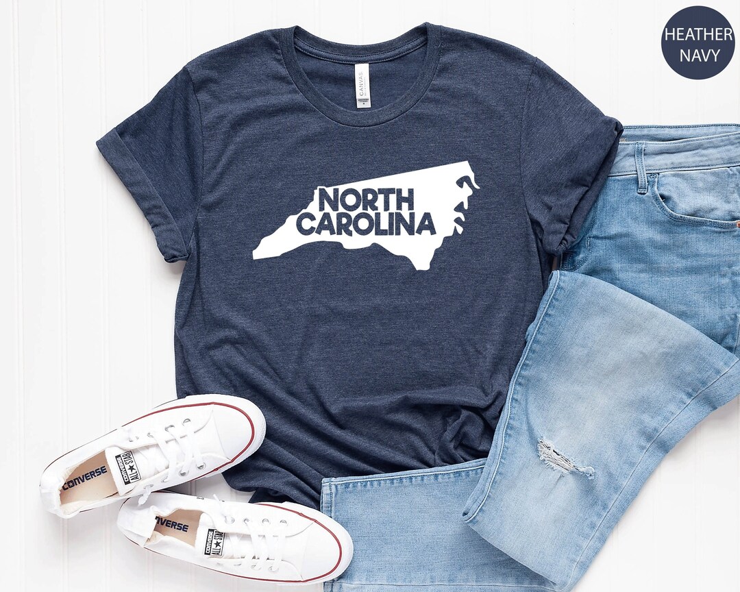 North Carolina State Shirts North Carolina State Map Shirt Etsy
