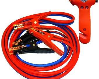 Unique Imports 1 Pair Replacement Booster Cable 800 Amp Rating Clamp Set Commercial Red+Black with Terminals Jumper Replacement Clamp Boot