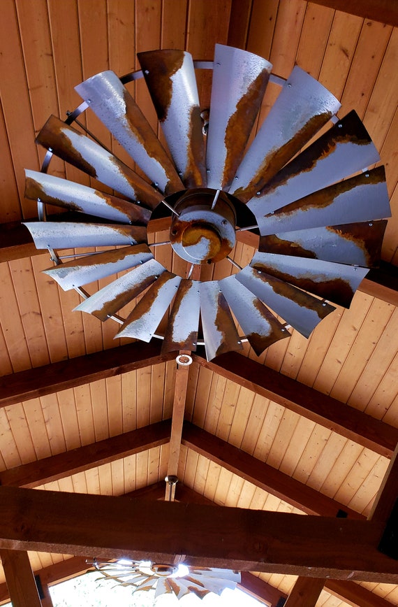 Windmill Ceiling Fan 66 Hand Painted Barn Metal Finish