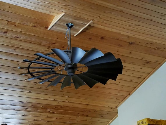 Matte Black Windmill Ceiling Fan The American Uk Matte Black Windmill Ceiling Fan The, Dark Wood Windmill Ceiling Fan