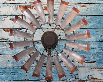 Brahman Tinge With Rustic Red Tips Windmill Ceiling Fan | The Patriot Fan