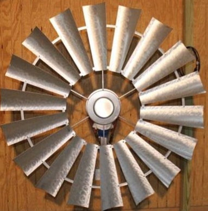 Brushed Metal Windmill Ceiling Fan The Patriot Brushed Metal Windmill Ceiling Fan The, Metal Windmill Ceiling Fan