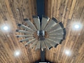 Weathered Rust Grey with Patina Bronze Tips Windmill Ceiling Fan | The American Fan