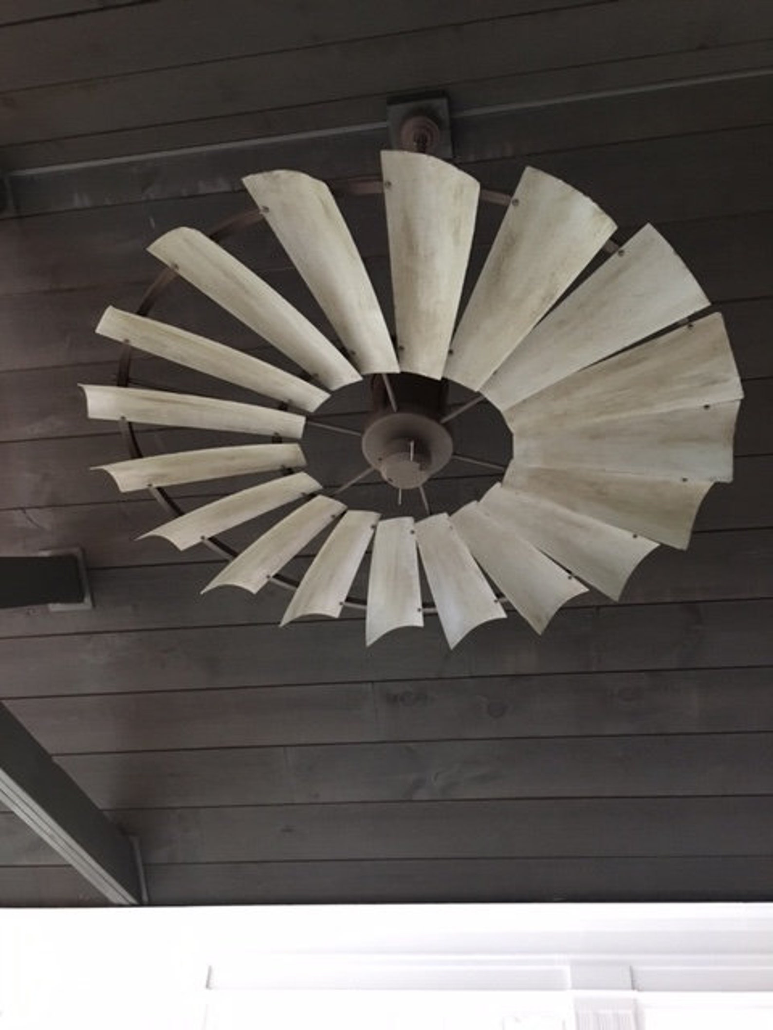 Windmill Ceiling Fan Weathered Antique White Finish Etsy