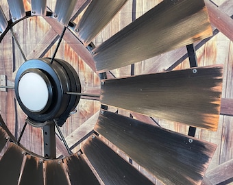 Charred Whiskey Barrel Windmill Ceiling Fan | The Patriot Fan