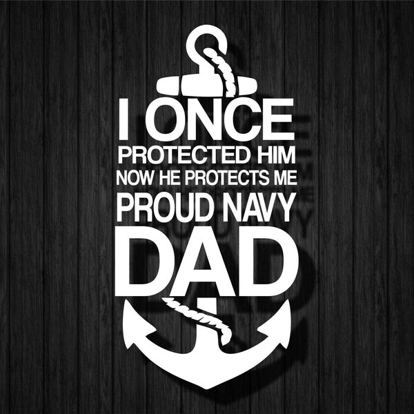 Proud Navy Parent quote Anchor vinyl decal | perfect for tumbler, laptop, window, bumper Mom Dad