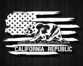 3.5-2 for 1 CA California Flag Ovals Republic Decal Bumper Window Car Truck Sticker