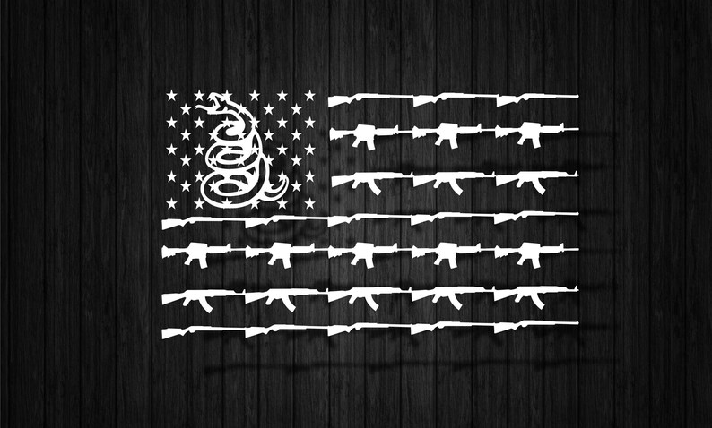 gun american flag vinyl decal