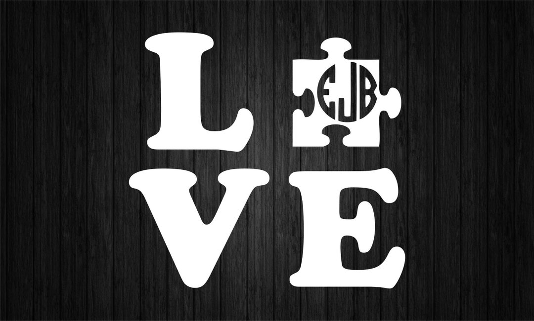 Love Autism Monogram Vinyl Decal - Etsy