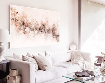 Custom colors abstract artwork, texture flowers interior art, modern abstract painting, flowers abstract wall art, acrylic abstract 24"x36"
