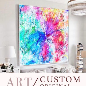 Abstract butterfly painting,Abstract colorful butterfly,Minimal decor animal art, Custom art, butterfly painting original, texture artwork