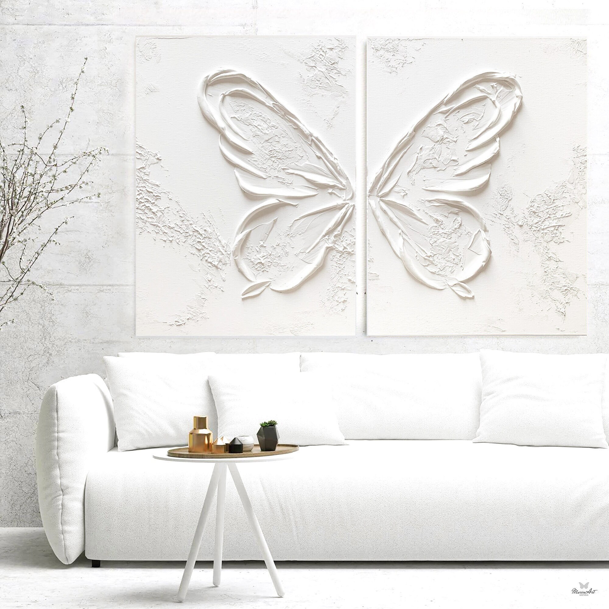 Texture Butterfly Artwork Modern Butterfly Painting Texture Etsy