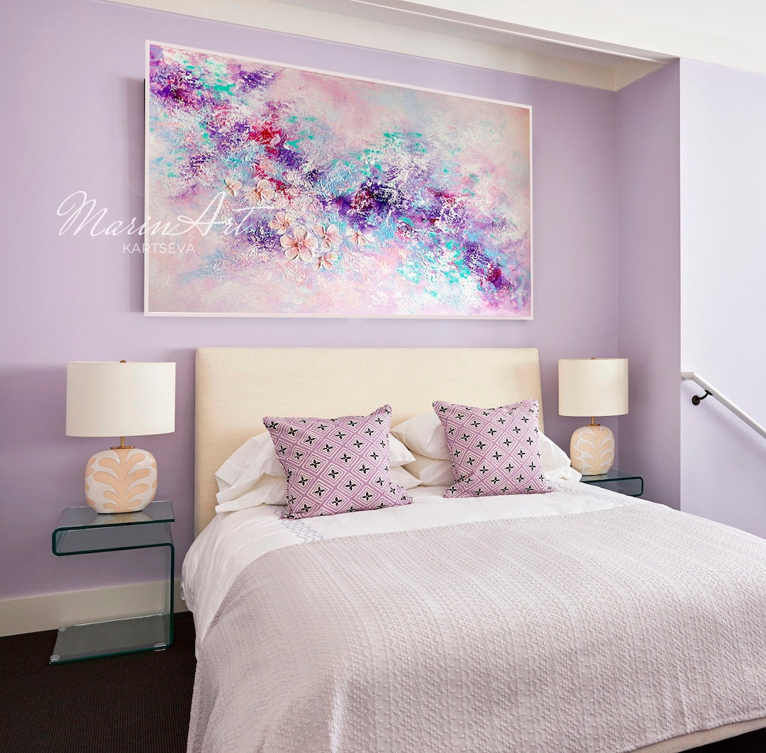 Custom Colors Abstract Artwork, Texture Flowers Interior Art, Modern ...