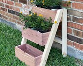 Aromatic Cedar 3 Tier Vertical Ladder Planter, Herb Garden Planter, Raised Garden Box, Cedar Planter Box, Succulent, Vegetable Garden Bed