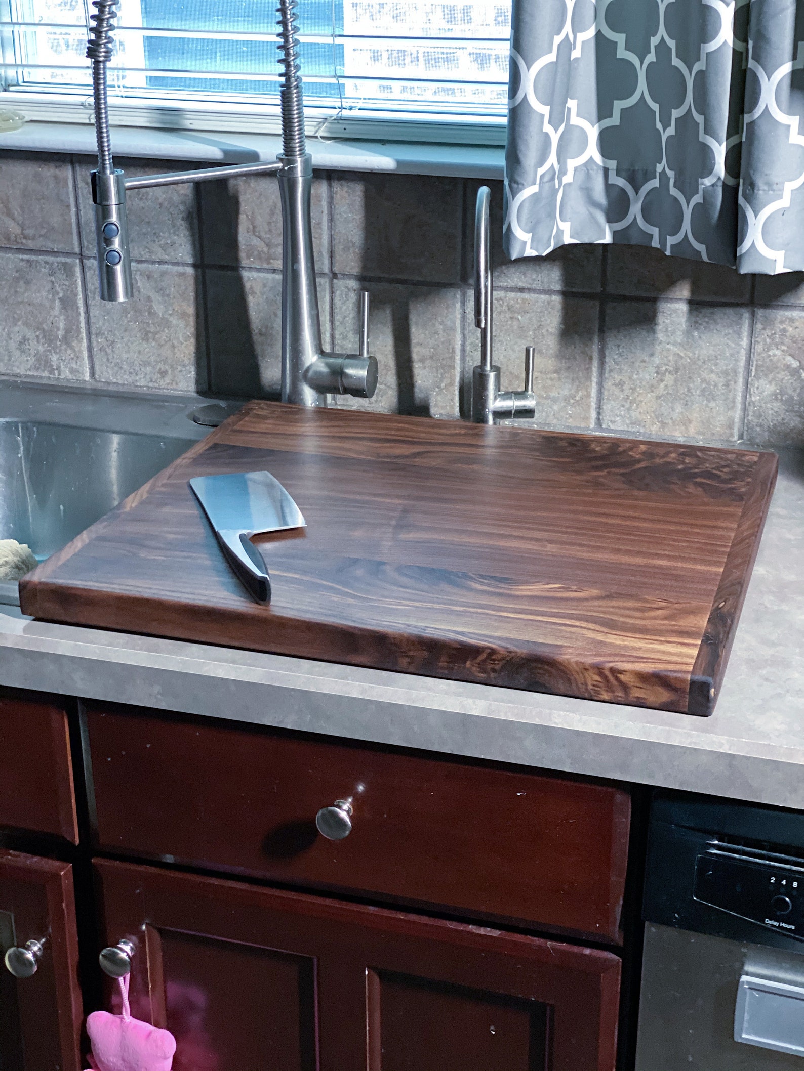 Half Sink Cutting Board Over the Sink Cutting Board Walnut Etsy