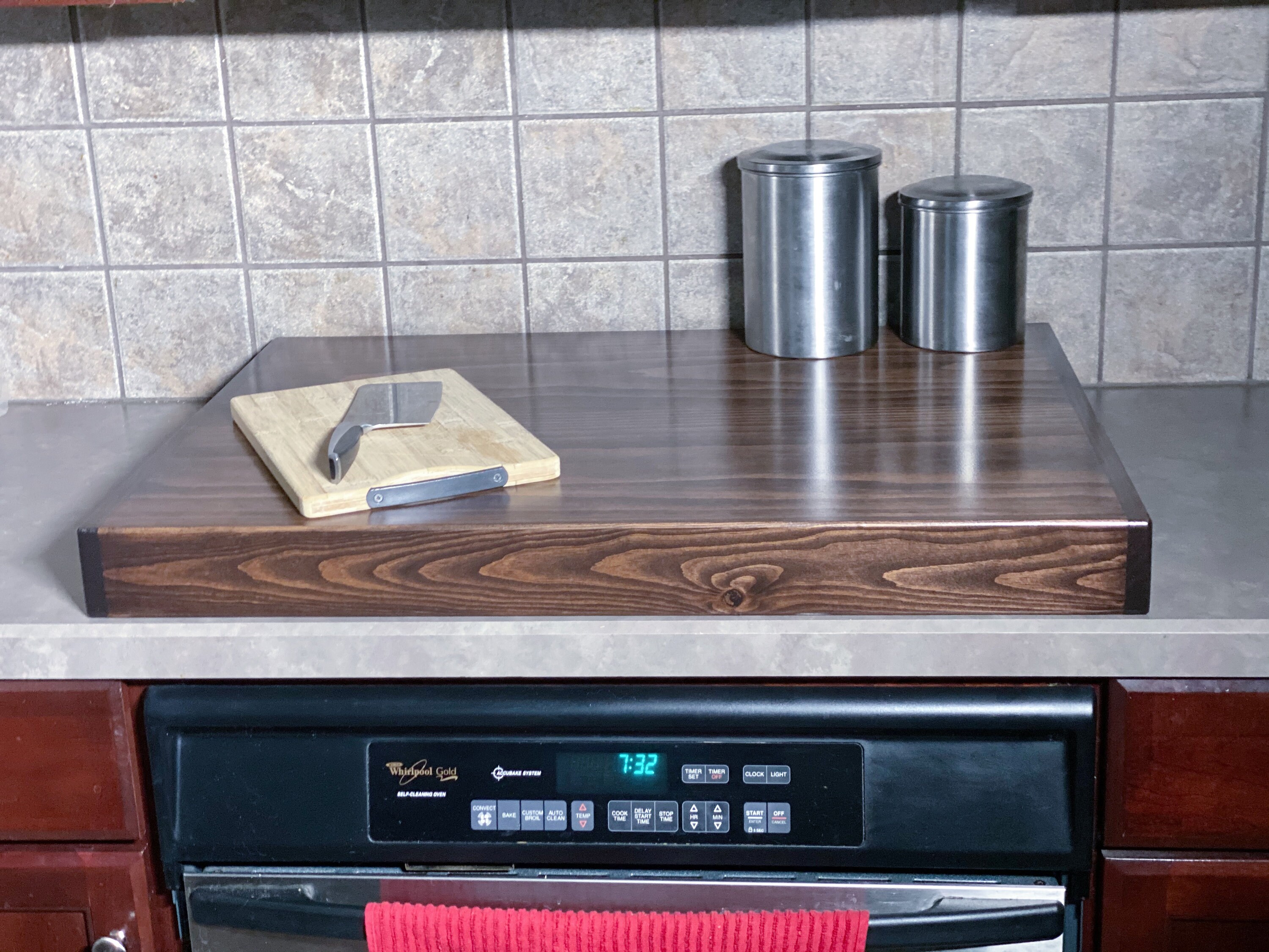 Black Lava Wood Stove Top Cover Noodle Board Gas Stove Top Etsy