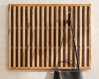 Porte-manteau magnétique Ashland | Organiseur mural pour sacs à dos et chapeaux | Décoration de ferme moderne | Crochets robustes