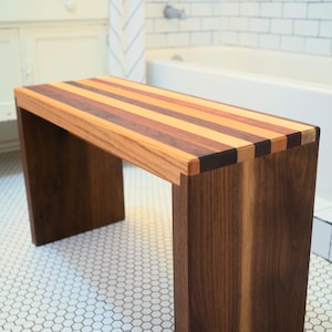 Limited Solid Wood Entryway Bench | Handmade Entryway Furniture | Natural Wood Shoe Bench for Mudroom & Bathroom