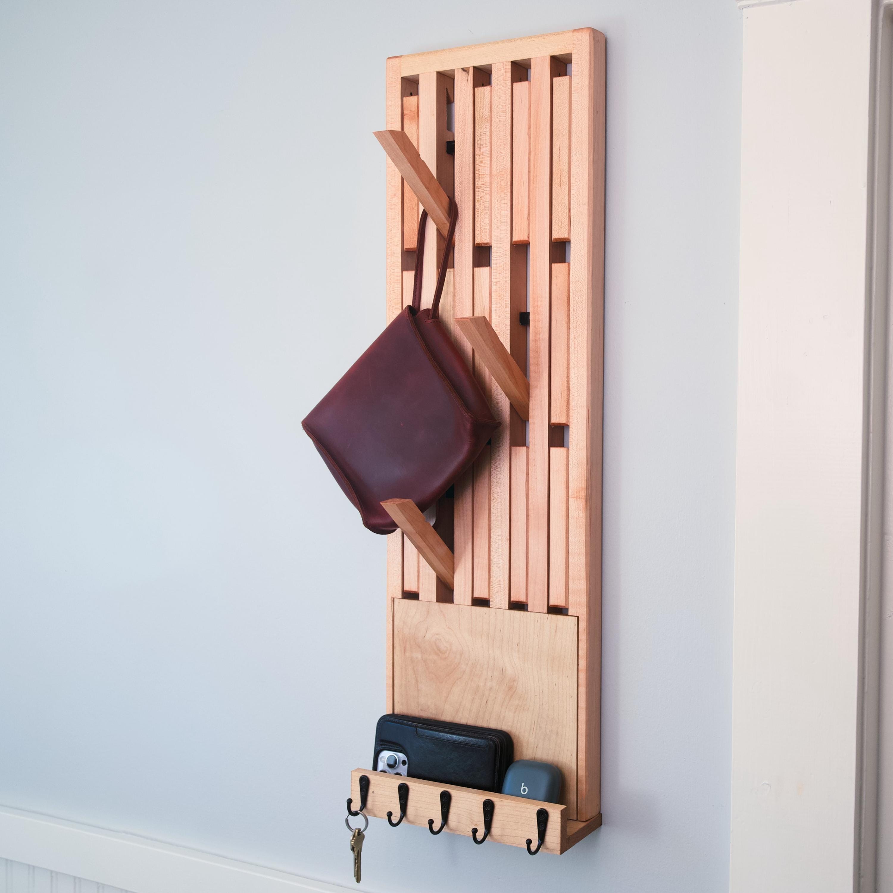 Magnetic Hook Rack w/Key Holders | Functional Entryway Organizer