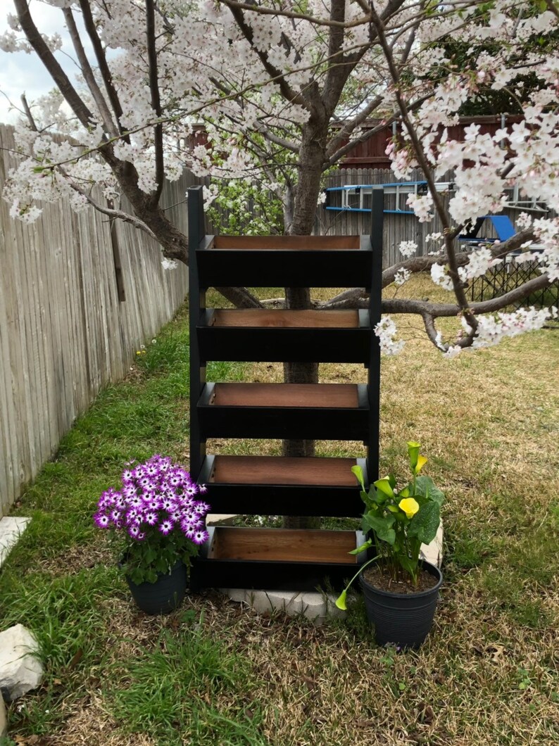 Black Vertical Planter Raised Garden Bed Modern Planter Etsy