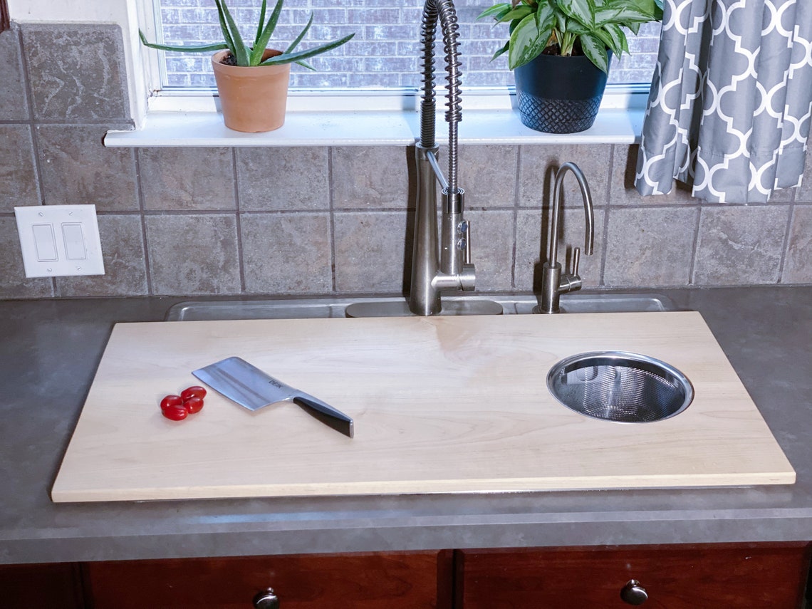 OvertheSink Cutting Board Large Custom Wood Cutting Board Etsy