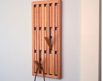 Porte-manteau moderne rabattable avec crochet : organiseur mural en bois FSC
