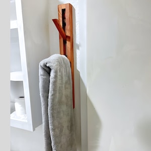 Magnetic Towel Rack, Hardwood Hook Rack | Functional Coat Rack | Slim Design Wall Hooks for Narrow Spaces