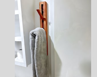 Support à crochets magnétique en bois dur fait main : design mince, peu encombrant