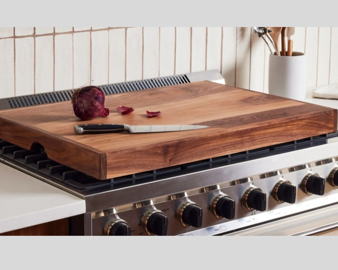 Black Walnut Stove Top Cover Handmade Wood Cutting Board Large Noodle