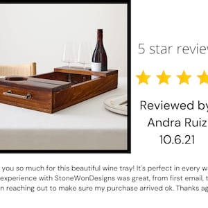 Wooden Wine Bottle & Wine Glass Serving Tray Table Décor Decorative Hosting Tray for Serving Wine image 4