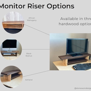Wood Computer Monitor Riser With Shelf: Desk Organizer - Etsy
