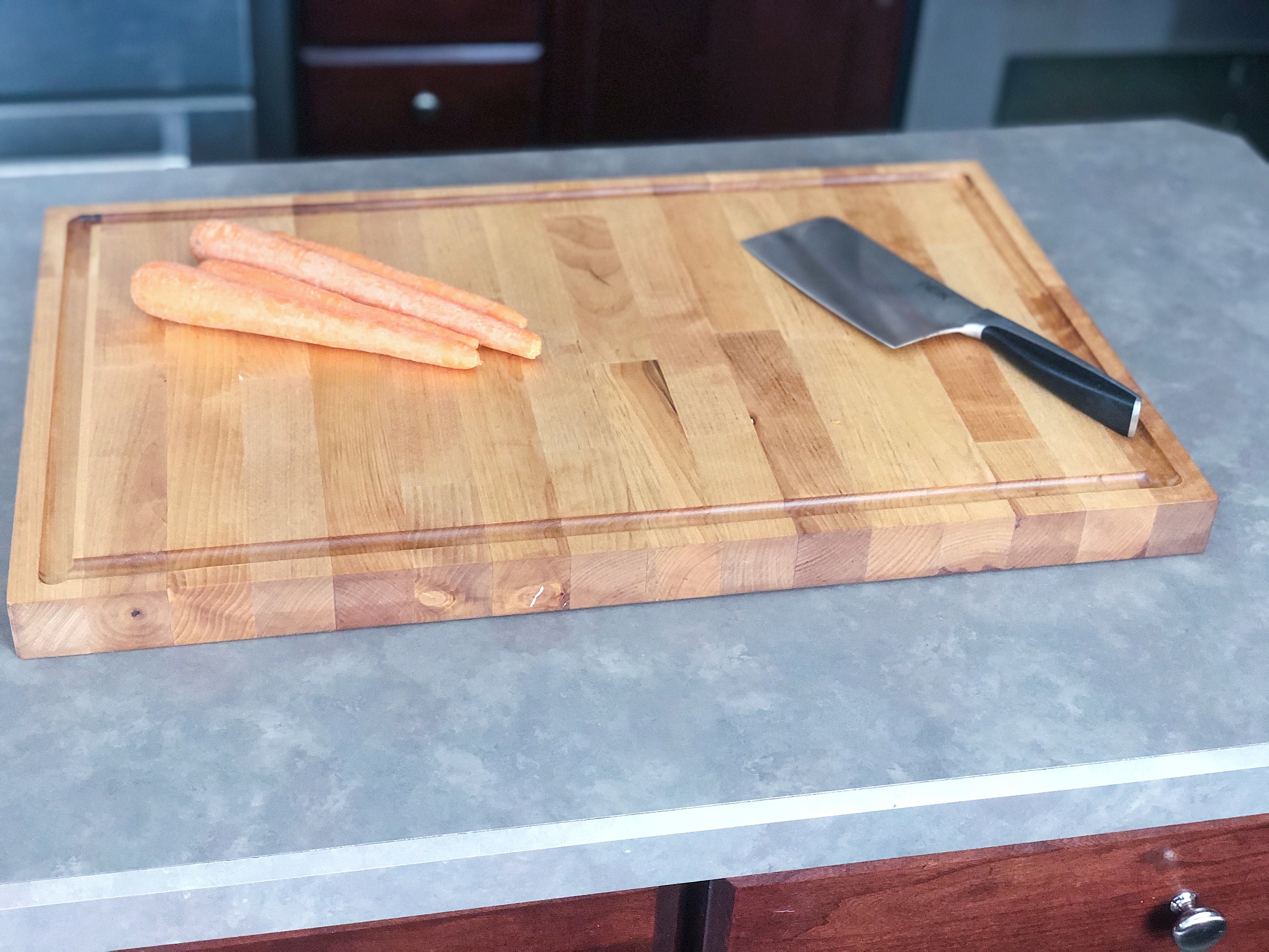 Large Butcher Block Cutting Board Wood Chop Board Etsy