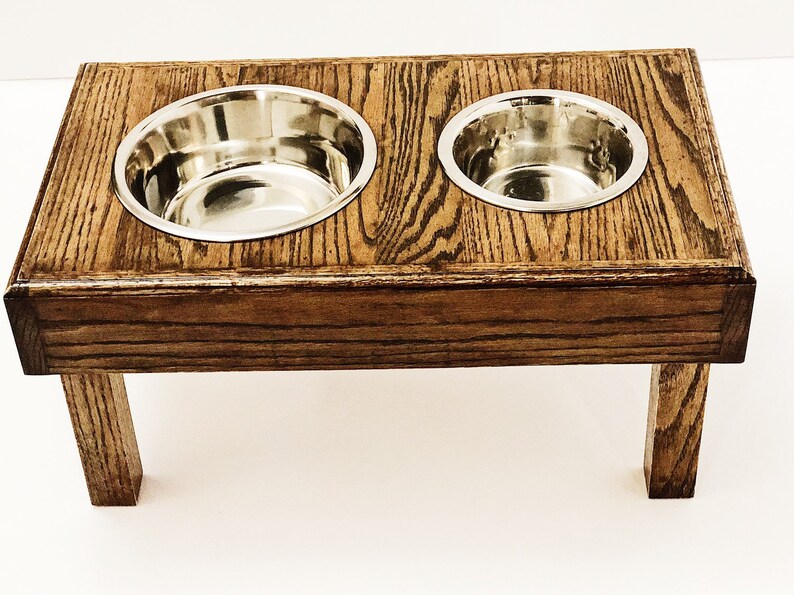 Little Oakeyraised Dog Bowl Raised Dog Feederelevated Dog Etsy