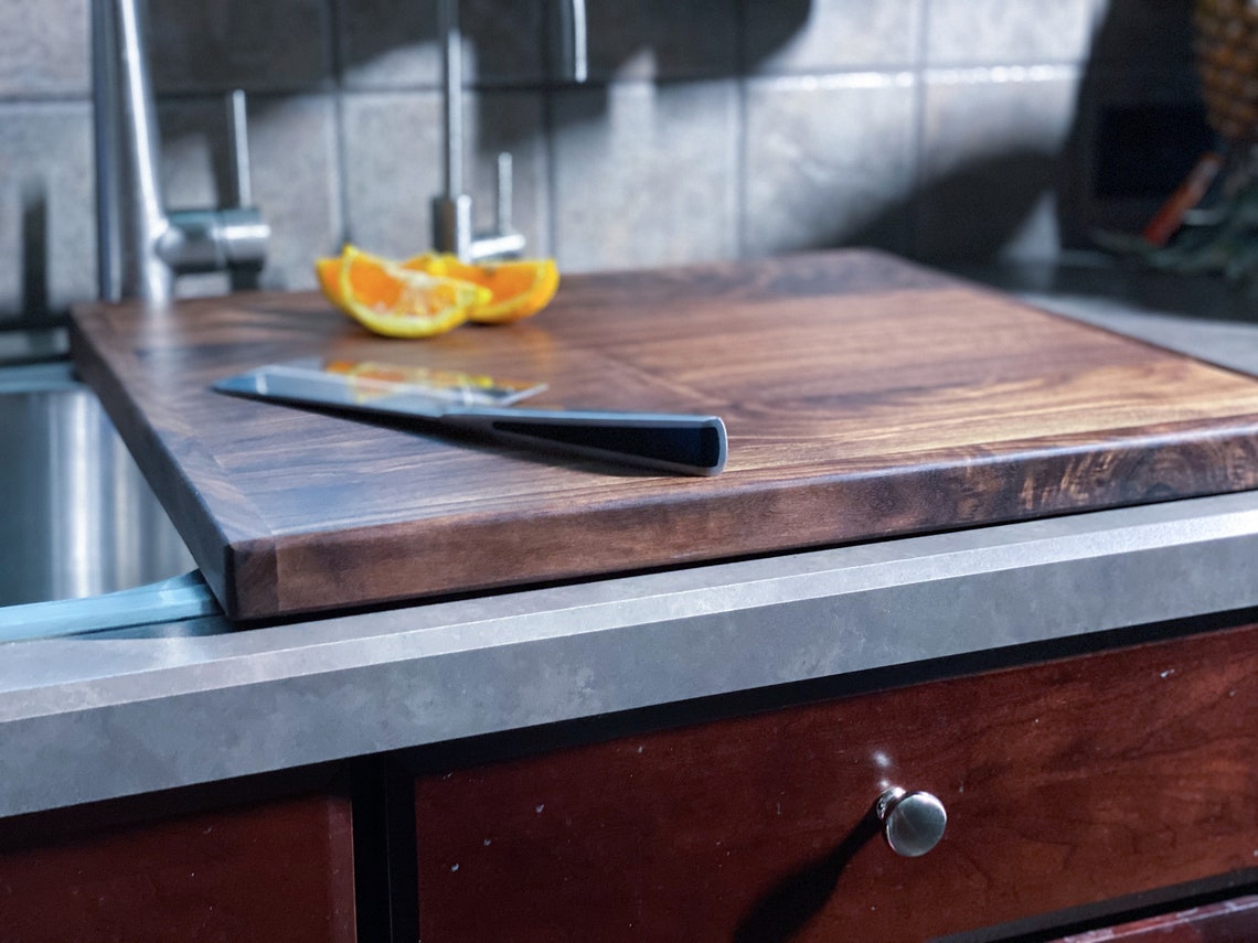 Half Sink Cutting Board Over the Sink Cutting Board Walnut Etsy