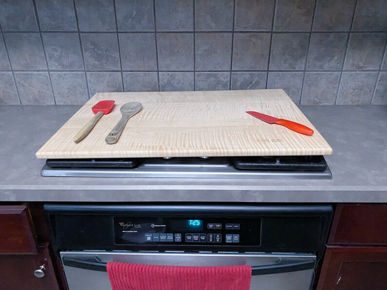 Large Walnut Cutting Board Stove Top Cover Handmade Etsy