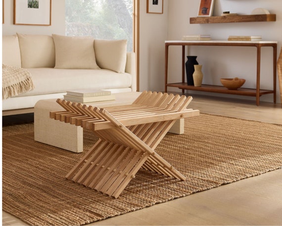 Folding Entryway Space Saving Wood Bench Multifunctional Furniture