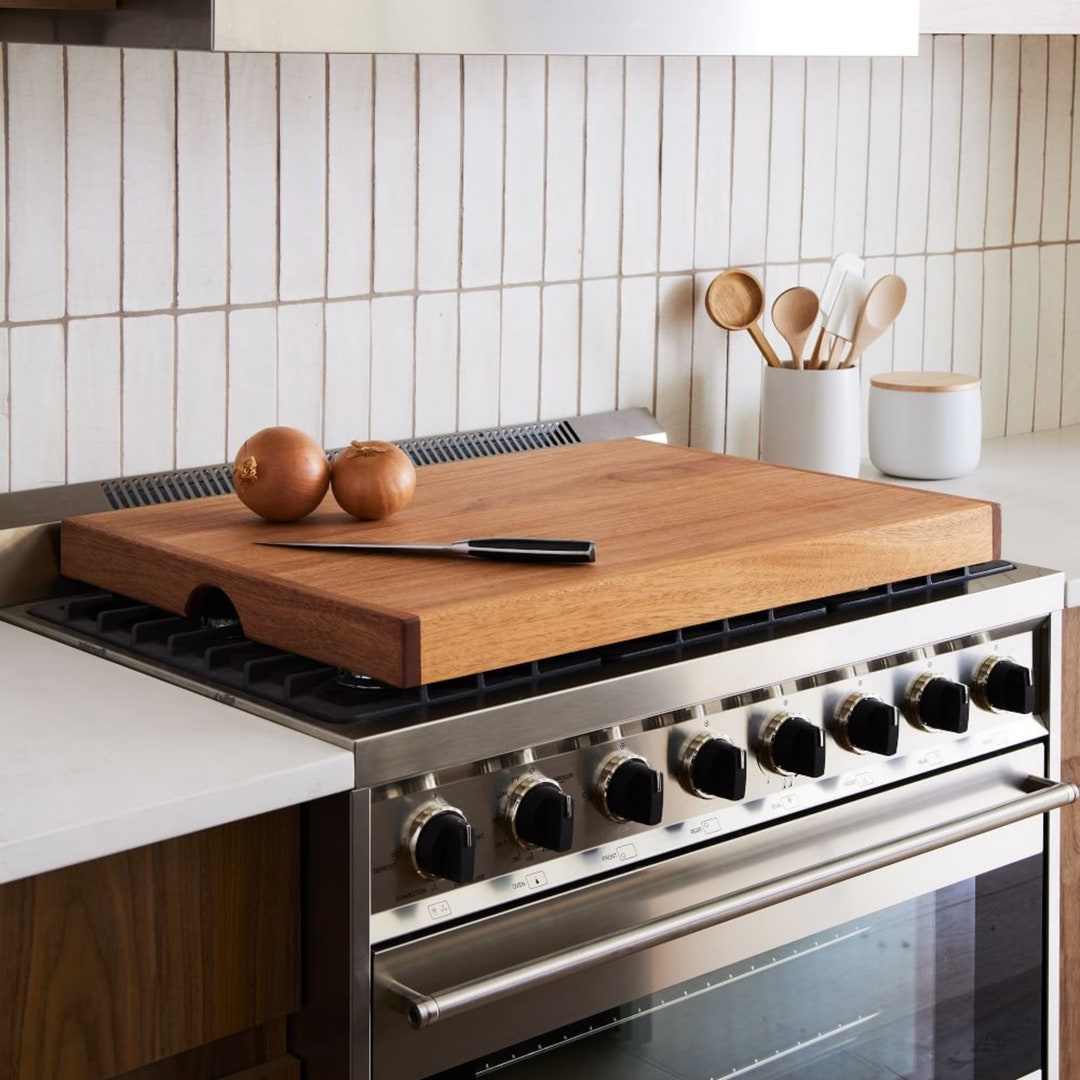 African Mahogany Cutting Board Wooden Stove Top Cover Box - Etsy