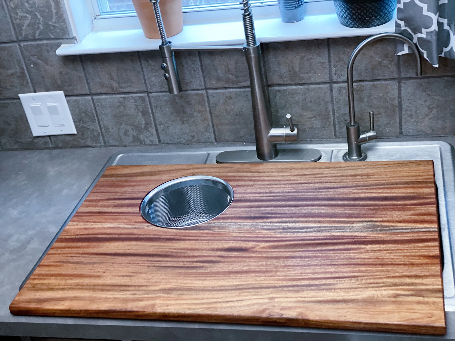 OvertheSink Cutting Board Large Custom Wood Cutting Board Etsy