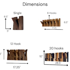 Multi Material Mixed Hardwoods Hook Rack Handmade Flip Down Coat Rack Natural Wood Coat Hanger & Backpack Holder image 5