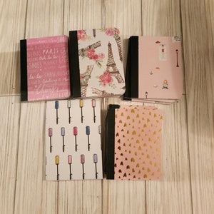Paris mini notebooks, Parisian notebook, fun mini notebooks, gifts for her, gifts for teen, pink notebooks, paris themed, Parisian themed