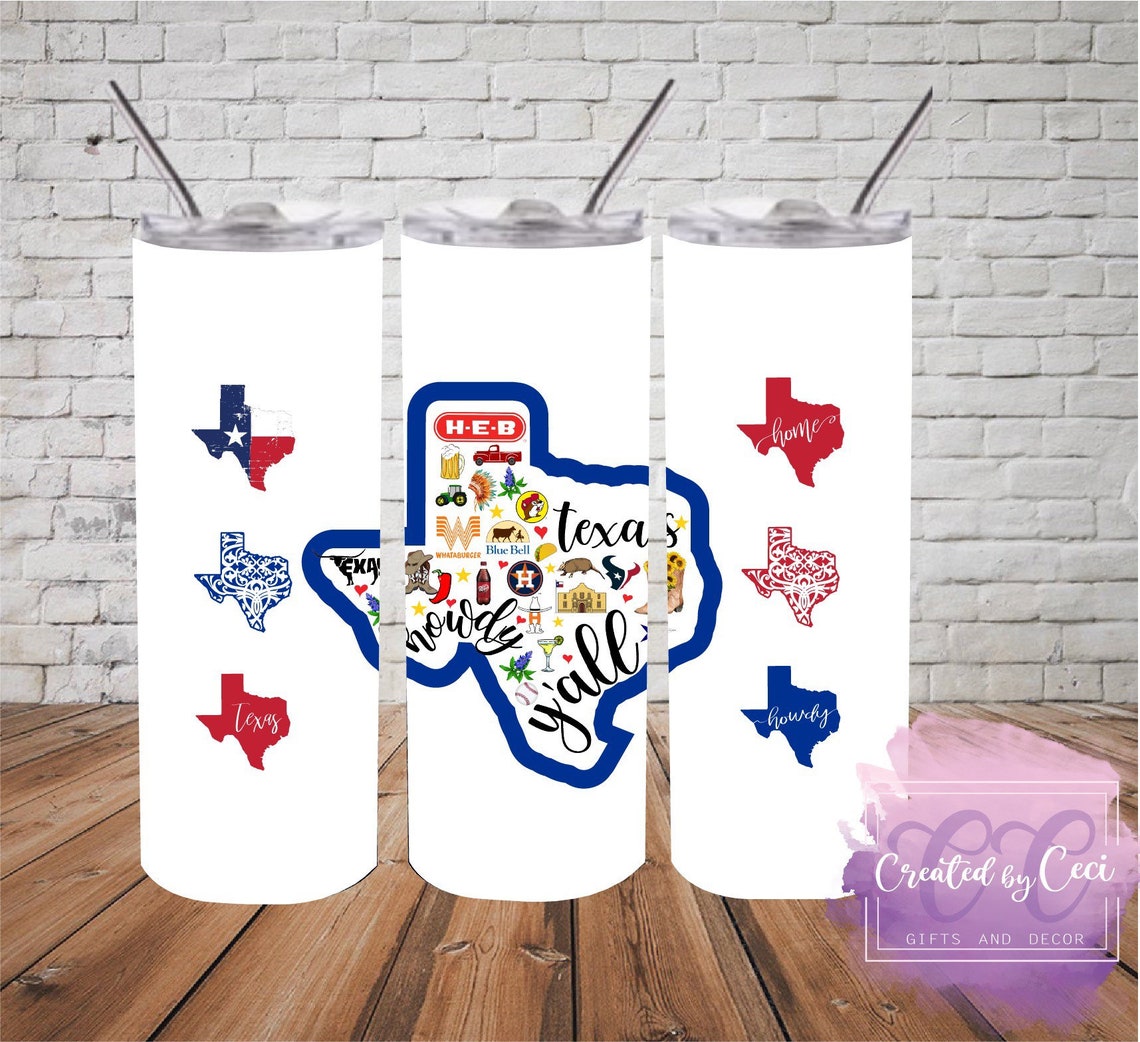 Texas Tumbler Etsy